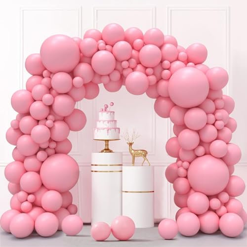 Palloncini Rosa Pastello, 130 Pezzi Kit Arco Palloncini Macaron Rosa, 18 12 10 5 Pollici Ghirlanda Palloncini Compleanno Matrimonio Battesimo Bambino Laurea Festa Decorazioni