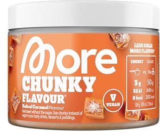 MORE Chunky Flavour, Salted Caramel, 150 g | flavour powder for sweetening, low in sugar and calories, with inulin and lactase, made in Germany