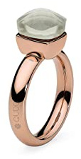Qudo Firenze white topaz rosegold farbener Ring mit weißem Stein