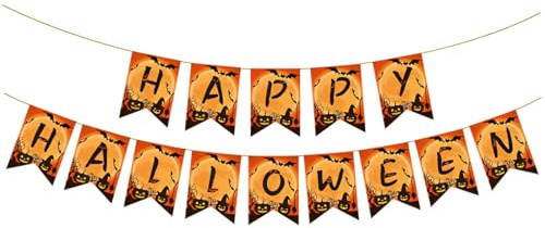 VYIBPDY Happy Halloween Banner Dekorationen, Happy Halloween Party Banner,Halloween Dekoration Indoor