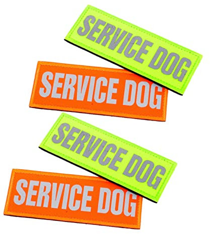 COLLBATH 4stücke Reflektierende Service Dog Patches Wiederverwendbare Hundegeschirr-Aufkleber Aus Strapazierfähigem Nylon Leichte Modische Hunde-Accessoires Für Assistenz Diensthunde Für NA
