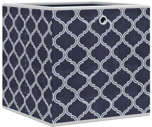 vidaXL - Foldable Storage Boxes Cube Bin 10 pcs - Blue Non-woven Fabric - 32x32x32 cm - Organize Clothes, Toys, and More