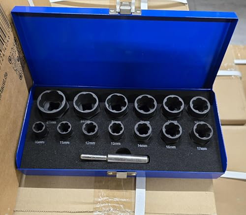 Schrauben Ausdreher Satz für defekte Muttern und Schrauben Schrauben Ausdreher Satz für Muttern und Schrauben zum Lösen von beschädigten Schrauben, Muttern und Radbolzen. •Spiralprofil •Material: