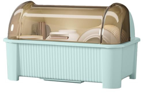 Escurridor de Platos con Tapa, escurridor de Platos, Estante Grande de Drenaje de Platos, Estante de Secado de Cocina de diseño Multicapa, Organizador de Almacenamiento de Platos, de Drenaje