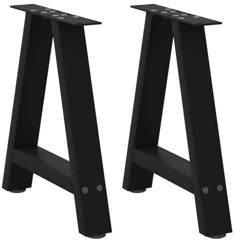 vidaXL Couchtischbeine A-Form 2 STK. Schwarz 50x(42-43) cm Stahl