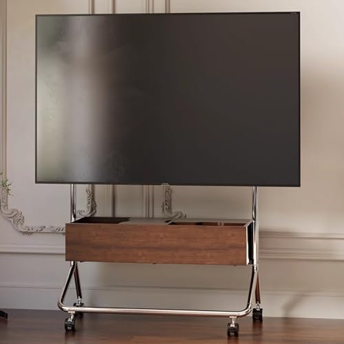 YZWZZXC Tv Stand Wheels, Outdoor Tv Stand, Compact Tv Stand, with Storage Box, Stable Structure, Freedom of Movement, Suitable for 50-75 Inch TVs, Load Capacity 165 Lbs
