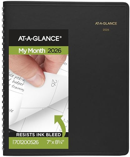 AT-A-GLANCE 2026 Planner, Monthly, 7 x 8-3/4, Medium, Black (701200526)
