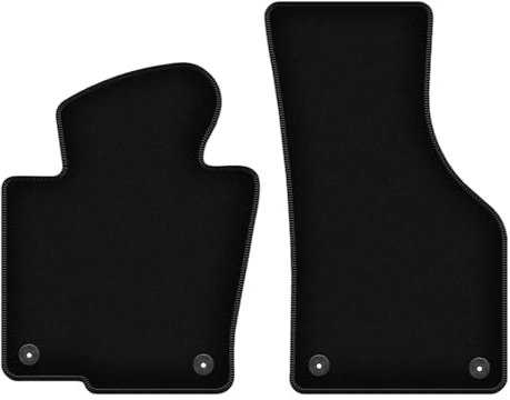 Wielganizator Velours Vorne Fußmatten passend für Volkswagen Passat B7 (2010-2014) | Qualität: Basic - Genaue Passform, rutschfeste Untregrund 2-teilig - Schwarz