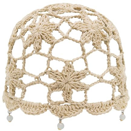 ZLYC Damen Mädchen Mütze Handgemachte Sommermütze Strickmütze(Perlen Beige),Einheitsgröße