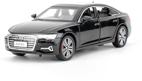 TGRCM-CZ 1/32 Kompatibel mit Audi A6L Modellauto, Zinklegierung Ziehen Sie zurück Fahrzeuge Modellauto mit Klang und Licht für Sammler & Kinder 3+ Jahre altes Geburtstagsgeschenk(Schwarz)
