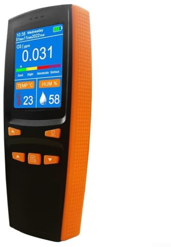 URPIZY Tragbarer Luftqualitätsanalysator Mit O3-Sensor - Multifunktionaler Detektor, AQI, Temperatur Und Luftfeuchtigkeit Mit 2,8 Zoll LCD-Bildschirm Und 1500MAh Akku