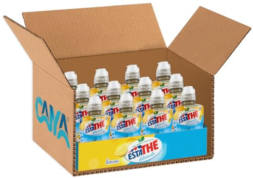 The Deteinato per estathe a LIMONE con Infuso di Foglie di The Nero 250ml [BOX con 12 Bottiglie]