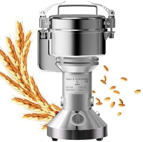 Molinillo eléctrico de grano 750 g, molino de harina de acero inoxidable para el hogar, molino de grano para bayas de trigo, arroz, maíz, hierbas, especias