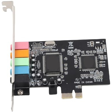 POENVFPO Sound Card, High-Fidelity Audio, PCI Express X1 Slot, 6-Channel, 32-Bit, CD Accessories for Home Theater, Gaming, Music Production, Studio Use, PC Audio Enhancement