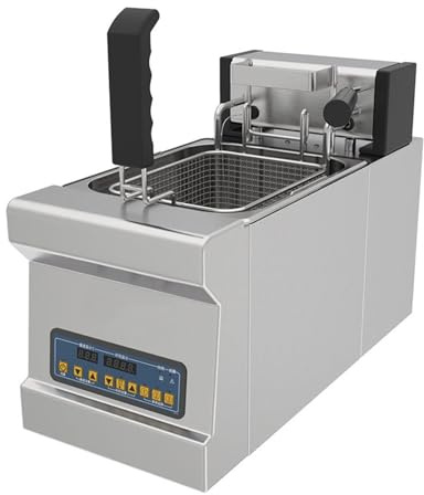 Friggitrice elettrica 8L 3000W monocilindrica Patatine fritte friggitrice a temperatura costante di pollo fritto Sicurezza Facile Da Pulire