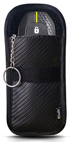 EXOSFER Keyless Go Schutz Autoschlüssel Hülle Carbon-Design – RFID Blocker Faraday Tasche gegen Relay-Angriffe – Funkschlüssel Abschirmung – Auto-Diebstahlschutz