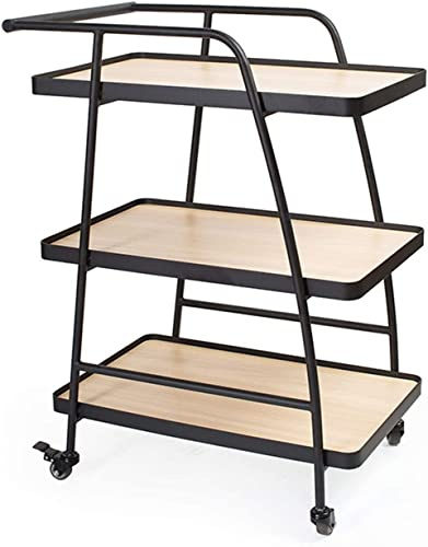 Luxuriöser 3-stöckiger Barwagen für Hotels und Restaurants, rollender Küchenwagen für Schönheitssalons, eleganter Servierwagen mit Rädern, vielseitige Aufbewahrungslösung