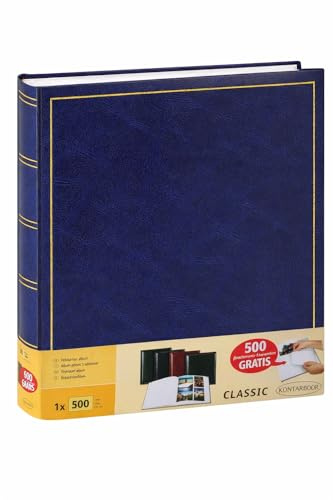 Álbum tradicional Jumbo de 100 páginas para 500 fotos de 10 x 15 cm, color azul