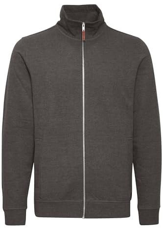 Blend BHAlio Herren Sweatjacke Cardigan Sweater mit Reißverschluss Stehkragen Rippbündchen Baumwollmischung Regular fit, Größe:L, Farbe:Charcoal (70818)