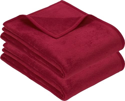 Erwin Müller Wohndecke, Wolldecke, Kuscheldecke 2er- Pack - strapazierstark, weich, temparaturausgleichend (weitere Farben, Größen)