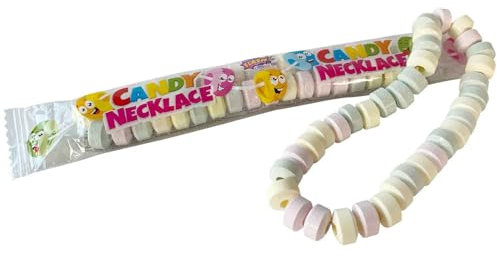 20 Stk. je 17g Süße Ketten Candy Necklace einzeln verpackt Kindergeburtstag Süßigkeiten Candy Bar…