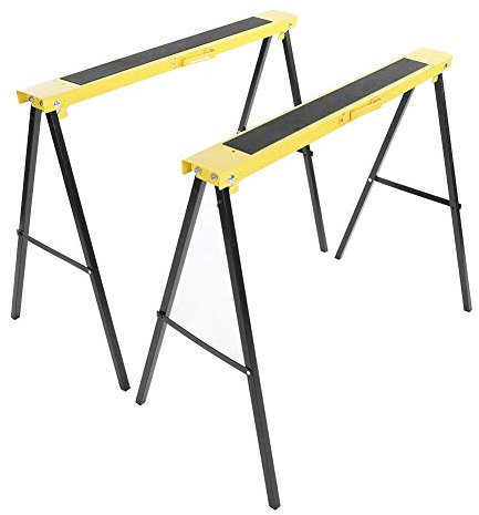 EG 2 x Saw Horse Folding Trestle Saw Non Slip Foldable Carpenter Builder Twin Pack