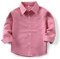 Aeslech Chemise Oxford à manches longues boutonnée pour petit garçon, rose, 4 ans