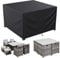 LCGOD Housse Salon de Jardin ,Housse Table de Jardin 600D Oxford Tissu Protection pour Tous Les Temps , pour Ensembles de Table et de Canapé avec Corde et Boucle Verrouillage (150 x 150 x 75cm)