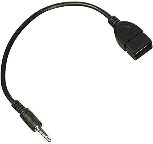 Visiodirect Câble Adaptateur Jack 3.5mm Stéréo Audio Prise Mâle vers USB 2.0 Femelle - Couleur Noir