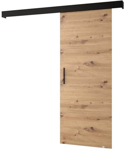 Schiebetür Komplettset - Schiebetürsystem Salwador 1 - Schiebetüren - Trennwände - Raumteiler - Innentüren, Tür 90 x 204 cm - Schiebetür Schiene - Zimmertür mit Schiebetür Griff - Saloontür