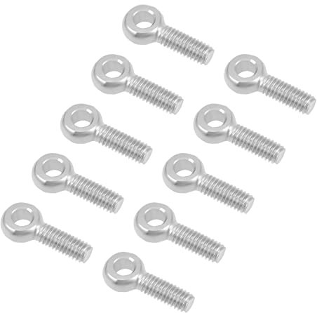 QUARKZMAN M6 x 20mm Machines Épaule Balançoire Levage Oeil Boulon 10PCS 304 Inox Acier Métrique Filetage Goupille Arbre Goujon Boucle Trou Boulon pour Pipeline Vanne Vannes