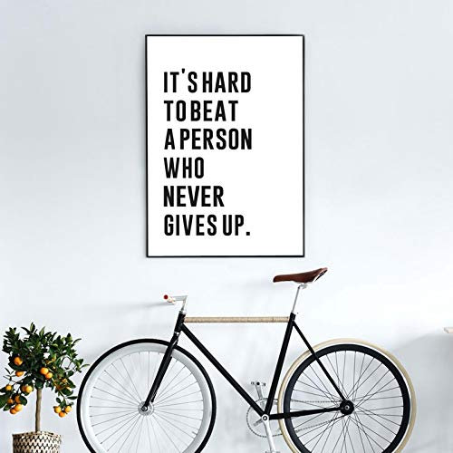 Motivierendes Zitat „It's Hard To Beat“, Kunstdruck auf Leinwand, Fitnessstudio, Sport, inspirierendes Poster, Büro, Arbeitszimmer, Heimdekoration, 50 x 70 cm, ohne Rahmen