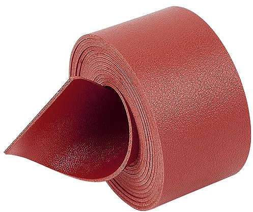 GORGECRAFT 2 Meter Lederbandstreifen 37.5mm Breit Flaches Lederband 1.8mm Dick Brauner Doppelseitiger Gürtel Aus Lederimitat Mit Litschi-Maserung Für DIY-Bastelprojekte Armbänder Schmuckherstellung