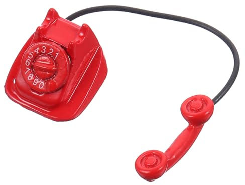 TOYANDONA Miniatur Telefonmodell Puppenhaus Zubehör Metall Kleiner Telefon Retro Handkurbel Telefonfigur Miniatur Dekoration für Selbstgemacht Realistische Deko 1 Stück