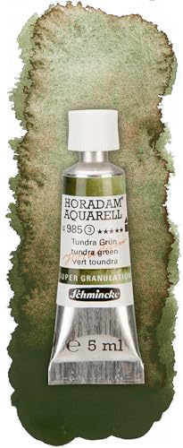 Schmincke – HORADAM® AQUARELL, Super Granulation, Tundra Grün, 5 ml, sehr stark granulierende Farbtöne, feinste, supergranulierende Aquarellfarben