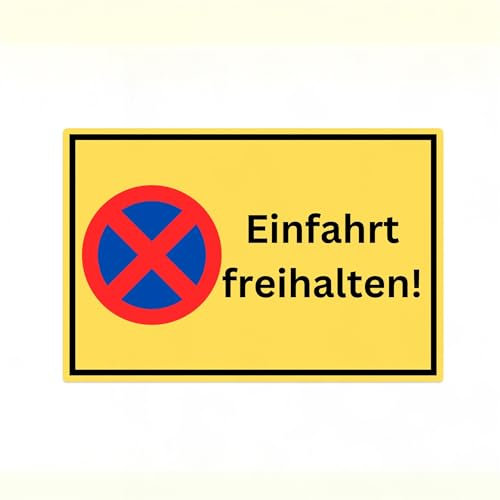Einfahrt freihalten schild Witterungsbeständig (20 x 30 cm Kunststoff) Einfahrt freihalten warn schild 3mm Hartschaumplatte