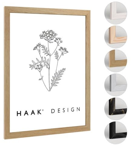 Haak Bilderrahmen AMARI Maßanfertigung Konfigurator Rahmen nach Maß Anpassbar Puzzlerahmen Posterrahmen Rahmen für Puzzle Poster Fotos Bilder Urkunden Dokumente Fichte Eiche Massivholz