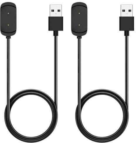 Amazfit Charger Cable 2 Pack T-Rex Pro, Active, Active Edge, Bip 5, Bip 3 Pro, Bip U Pro, GTS 4 Mini, GTS 2 Mini, GTR Mini, GTS 2, GTR 2, Replacement USB Charging Cable