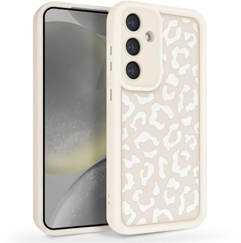 Newseego für Samsung Galaxy S24 Plus Hülle, Süßes Leopardenmuster Flexibel TPU S24+ Handyhülle Stoßfest Fallschutz Anti-Kratz Ästhetisch Niedlich Schutzhülle für Samsung S24 Plus Weiß