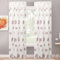Delindo Lifestyle Gardine mit Kräuselband, 140x245 cm, halbtransparent, stilisierten Blüten auf weißem Grund, 2er Set