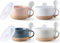 GBHOME Ceramic Soup Mugs with Handles and Lids,24 OZ Soup Cups Set of 4 with Terracotta Underside,Mug Bowls with Spoon for Soup/Cereal/Salad/Noodles/Ramen/Microware &Dishwasher Safe-Colorful