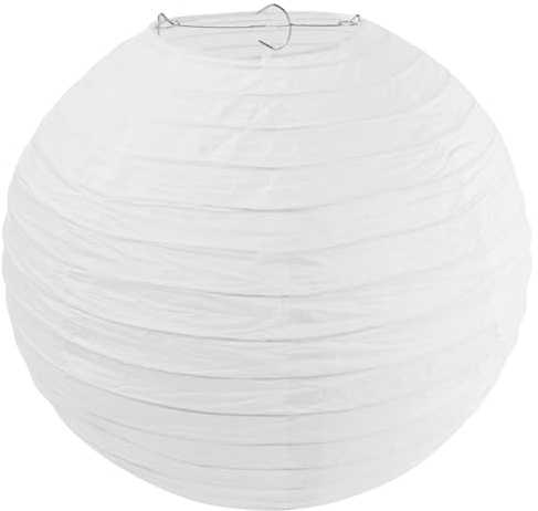 6 Stücke 30cm Weiß Laternen Papier, Papierlaterne Laterne Deko Feier Classic Bamboo Style Gerippter Lampions Papierlampen rund Lampenschirm for Hochtzeit Party Geburtstag Garten Dekoration- 6PCS 12''