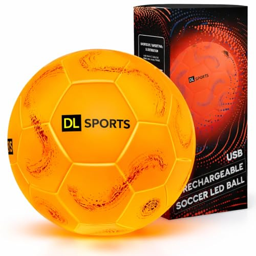 Leuchtender Fußball Größe 5, Aufladbar, Für Kinder – Weißer Fußball Tagsüber, Leuchtet in Der Nacht Fluoreszierend – Fußball Für Draußen – Geschenkidee Für Kinder – Spielen Bei Tag & Nacht