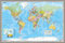 Weltkarte DEUTSCH Pinnwand, ca. 59 cm (Höhe) x 89 cm (Länge) Worldmap aktuelles Ausgabe!