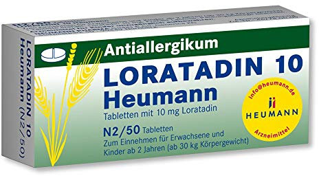 LORATADIN Heumann: Antihistaminika Tabletten gegen allergischen Schnupfen, Heuschnupfen und chronische Nesselsucht, 50 Stück