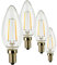 SUNSEED 4x Glühfaden LED Kerze Lampe E14 2W ersetzt 25W Warmweiß 2700K