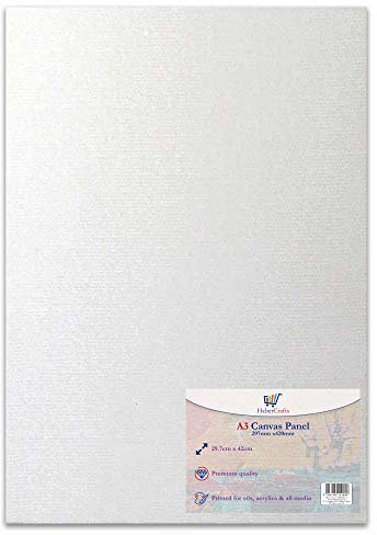 Panneau de toile vierge A3 tendue 100% coton pour peinture à l'huile, peinture acrylique, supports mixtes, sans acide, toiles blanches (format A3 – 297 x 420 mm)