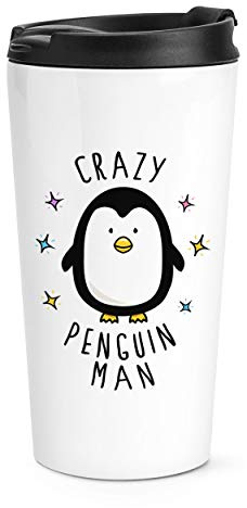 Crazy Penguin Man Travel Mug Cup