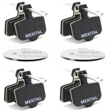 MEXITAL Scheibenbremsbeläge Fahrrad für Avid Elixir 1-9, CR, Mag, R, XO, Sram DB1-5, 4 Paar Grau, halbmetallischen, 29.7mm x 33.1mm x 4mm, 25g, CE-zertifiziert, SGS-getestet