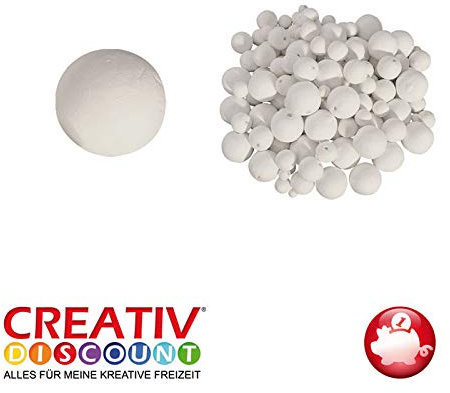 CREATIV DISCOUNT® NEU Watte-Kugeln, Weiß, 30mm, 15 STK. im Beutel